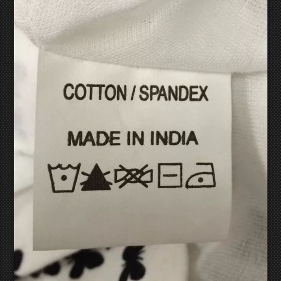 eShakti Skirt Butterfly Button Gathered Pencil NWOT Black White - Picture 6 of 7